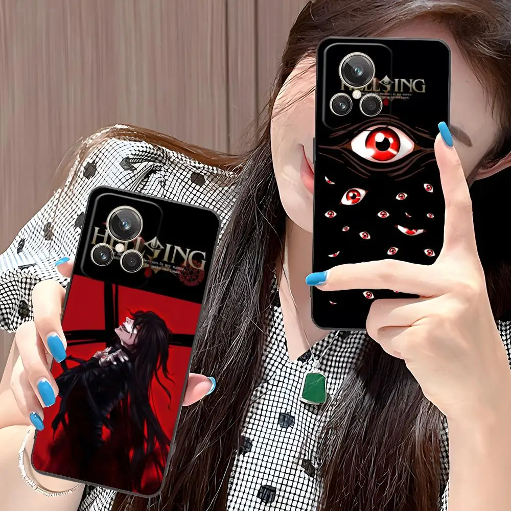 Anime Alucard Hellsing Phone Case for Realme 15 14 13 12 11 10 9 Pro Plus T i Lite 5G Soft TPU Shockproof Cover