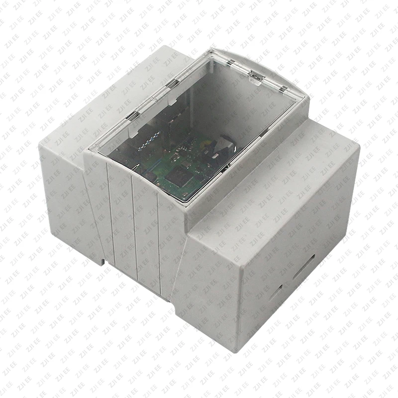 Raspberry Pi 4B 3B+ DIN Rail Mount Enclosure Cooling Case, Rail Type Protective Shell Housing with Heat Dissipation Design