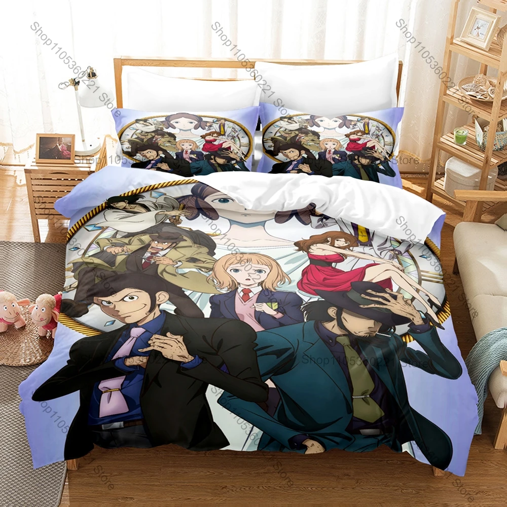 Personality Lupin the 3rd New Bed Set Anime Figure Style Duvet Cover Set For Bedroom Living Room Decoration For Teens Adults