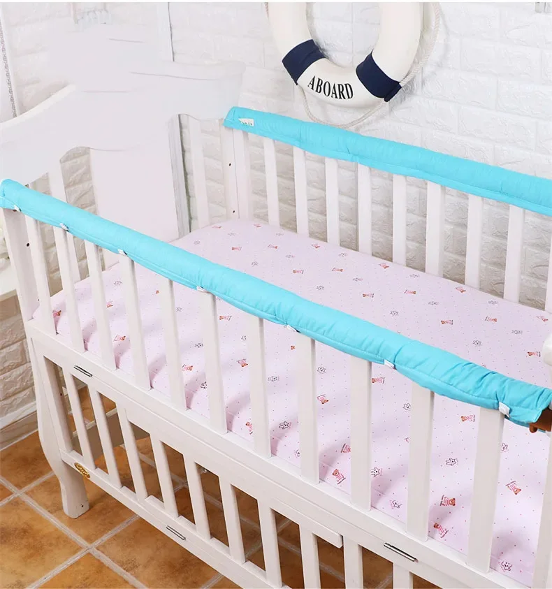 Long Strip Shape Newborn Bed Bumper Baby Cot Thicken Bumper Anti-collision Cotton Crib Bumper Bed Fence Wrapped Cotton Pad