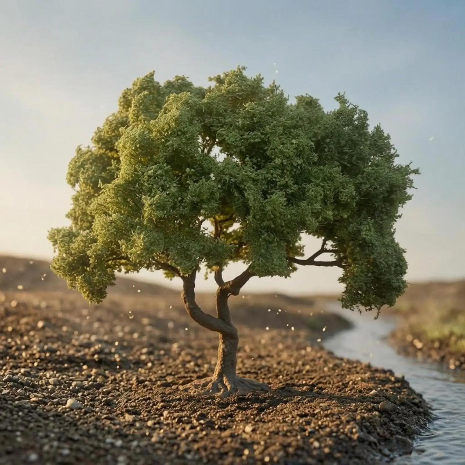 Model Tree with Dense Foliage for Miniature Scene Decoration Wire Trunk Diorama and Craft Layouts