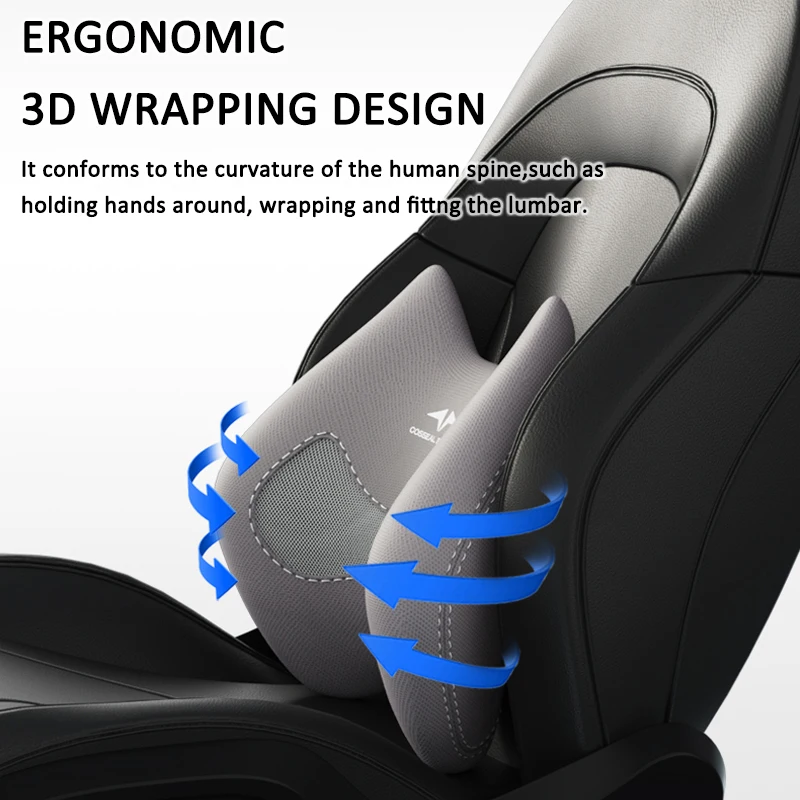 Car Neck Massage Pillow Lumbar Support Cushion Auto Seat Travel Relax Head Waist Support Auto Accessories Universal Headrest