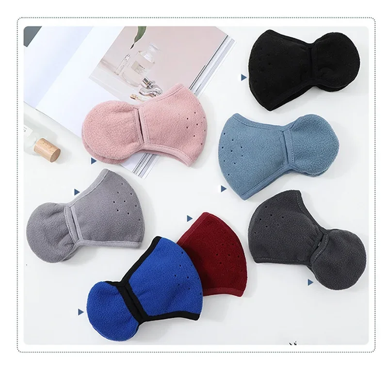 Winter Warm Half Face Mask Cold Fleece Mouth Masks with Earmuffs Anti Dust Windproof Outdoor Sports Bicycle Cycling Ski Mask