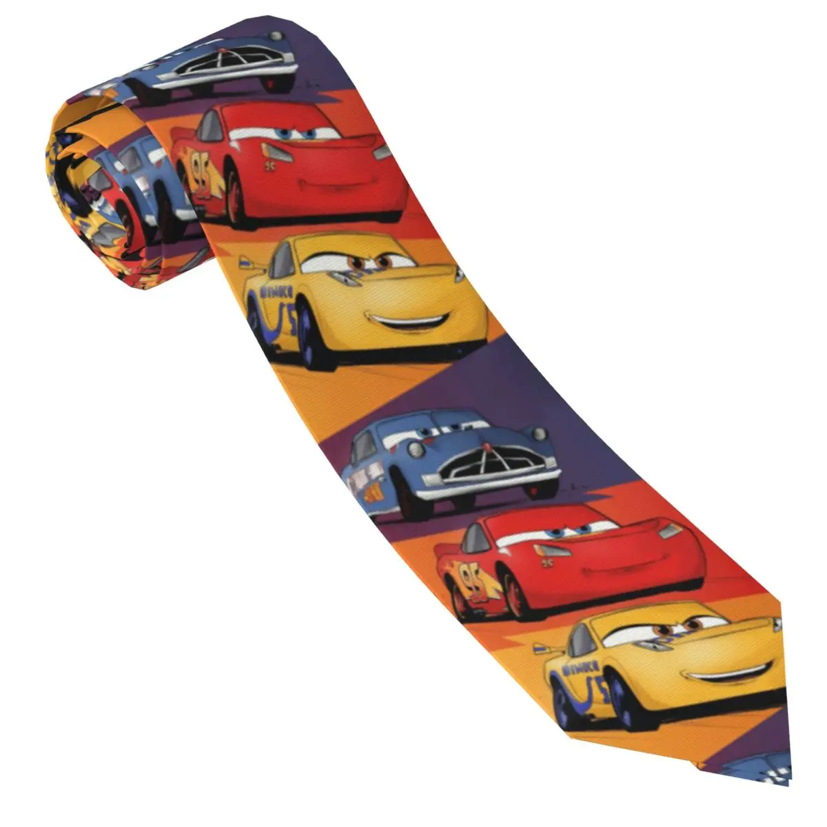 Custom Lightning McQueen Racing Car Necktie Mens Mens Silk Tie For Father's Day