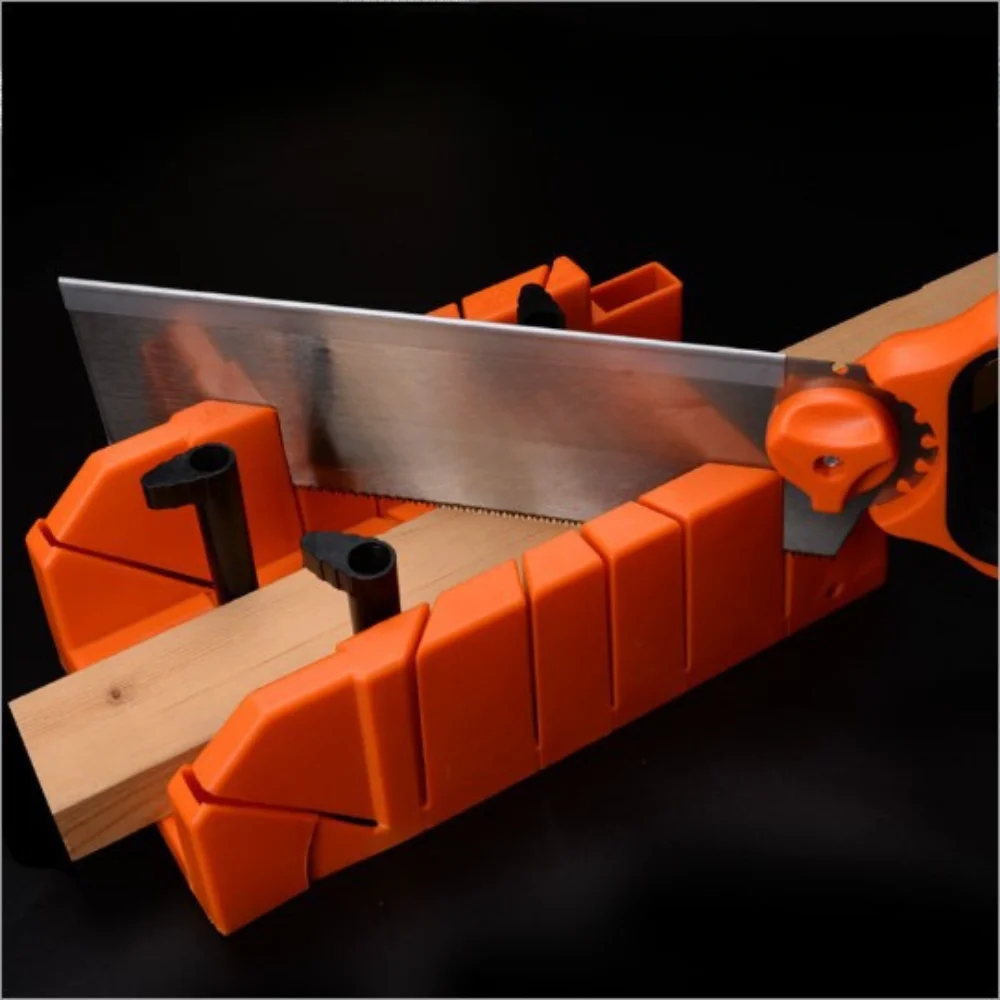 Miter Box Saw Guide Adjustable Wood Cutting Clamping Woodworking Back Saw Oblique Wooden Strip Plaster Line Carpentry DIY Tools