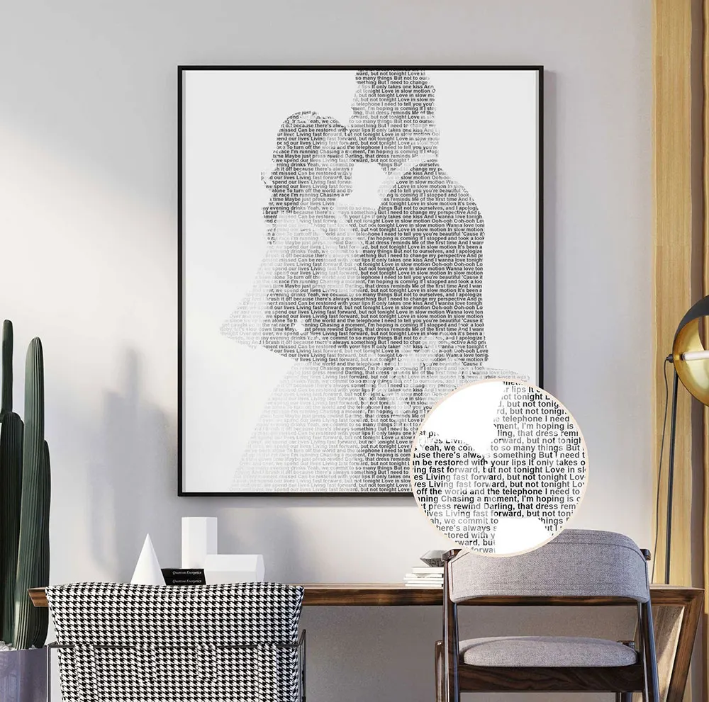 كلمات الأغاني المخصصة جدار الفن من الصورة شخصية الرقص الأول هدية الزفاف الذكرى الزناد طباعة رومانسية زوجين ديكور المنزل #6