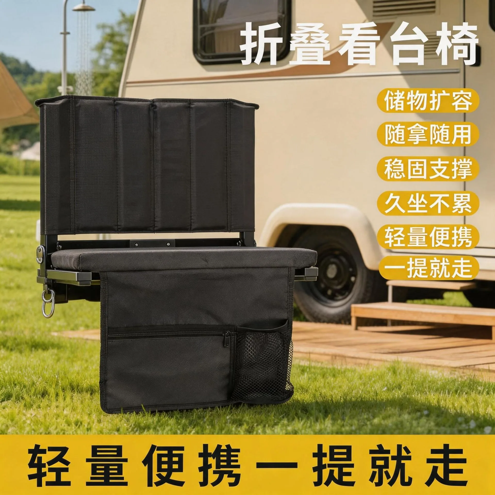 Moisture-proof cushion backrest folding chair folding World Cup stadium chair