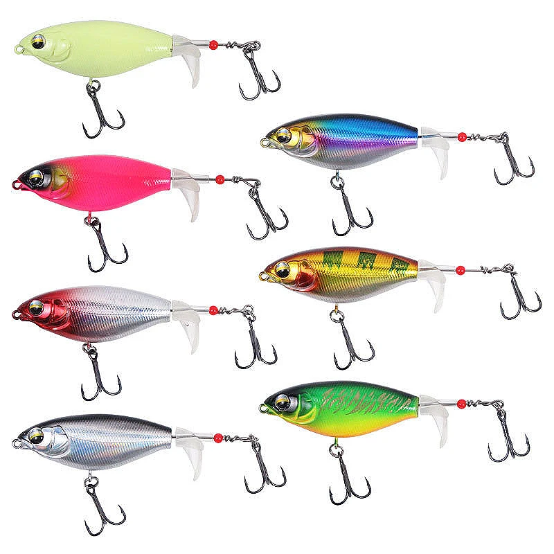 Bazooka Fishing Lure Propeller Tractor Spin Minnow Whopper Popper Topwater Bait Hard Plopper Soft Rotating Tail Tackle Winter