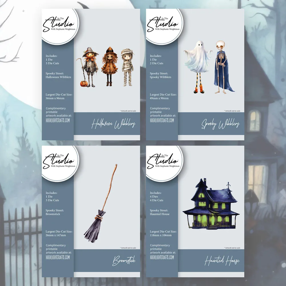 

Halloween Wibblers Spooky Street Collection Haunted House Broomstick Metal Cutting Dies Stamps Scrapbooking Diary Decoration DIY