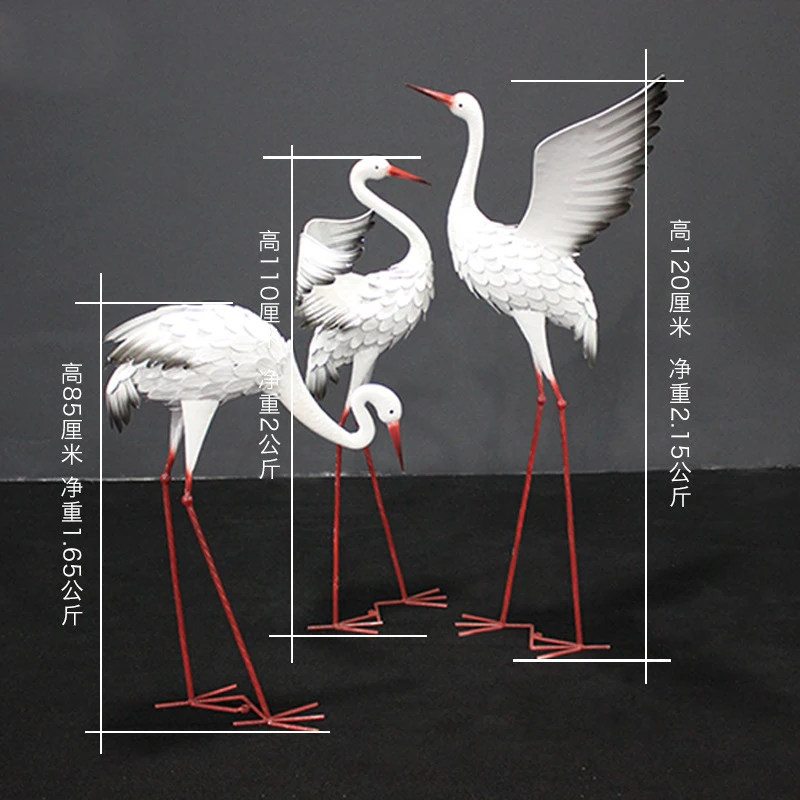 Gardening Large Flamingo Statues Decoration Iron Art Creative Outdoor Garden Holiday Cottage Country House Ornaments Customized