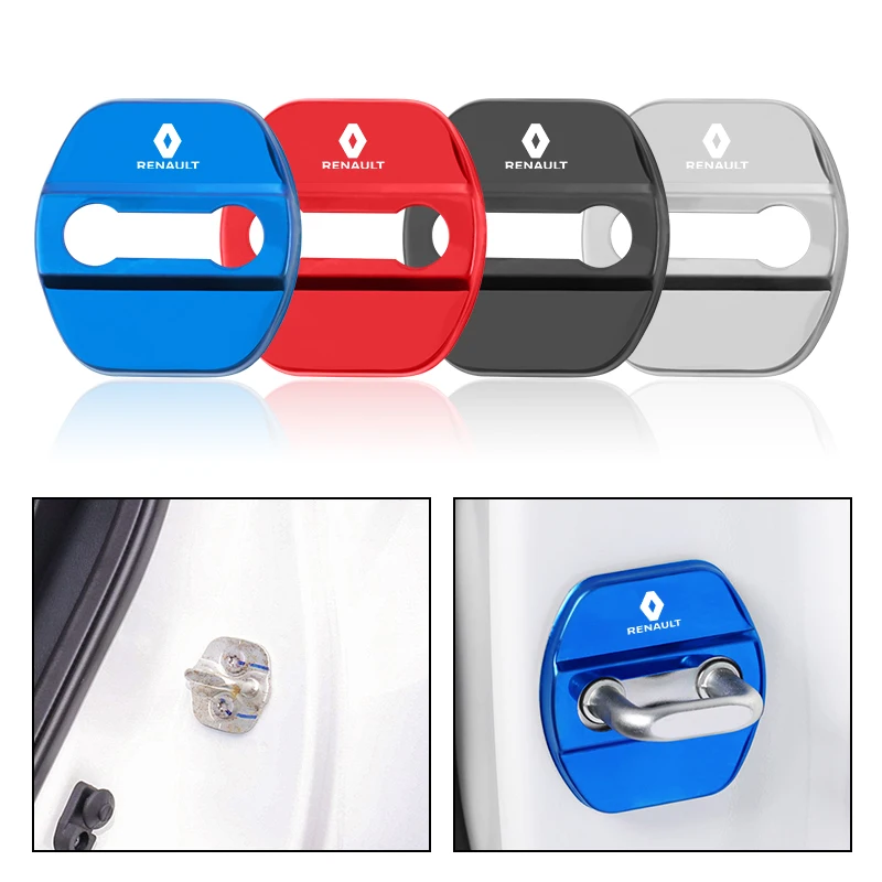 

4PCS Car Door Lock Cover Protective Covers For Renault Clio Koleos Megane Espace QM6 Kadjar Captur Scenic Duster Laguna Sticker
