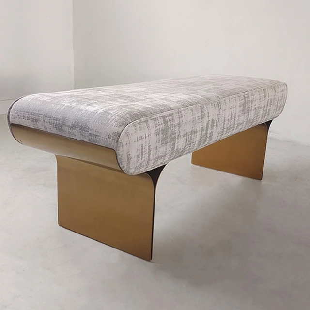 Custom luxury modern stainless steel Ottoman bedside stools for apartment workshops and villa quick home transportation