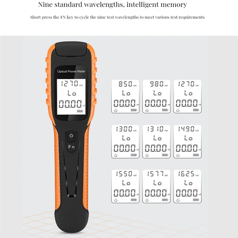 M18K-High Precision 5G FTTH G11 Fiber Optic Optical Power Meter OPM Tester Rechargeable Battery