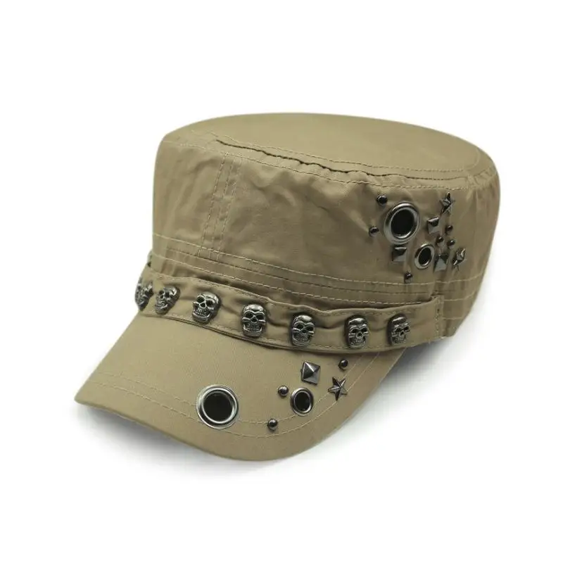 Männer Frauen Baseball Kappe Schädel Niet Flache Top Großen Kopf Hut Outdoor Freizeit Hüte Hip Hop High Street Tanzen K-pop – Detail 20