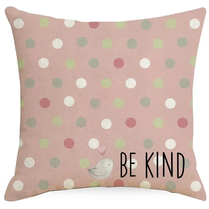 45*45cm Easter Pillowcase Throw Pillow Covers Bunny Print Cushion Cover Sofa Decorations Pink Linen Pillow Case Home Pillowslip image 3