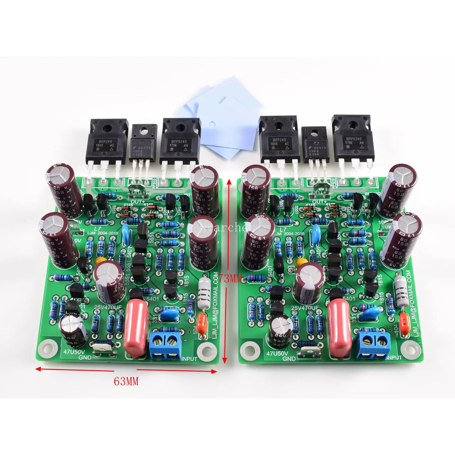 Nvarcher Amplifier Audio, 2 buah L7 MOSFET efek bidang kecepatan tinggi Transistor Power Audio Saluran ganda