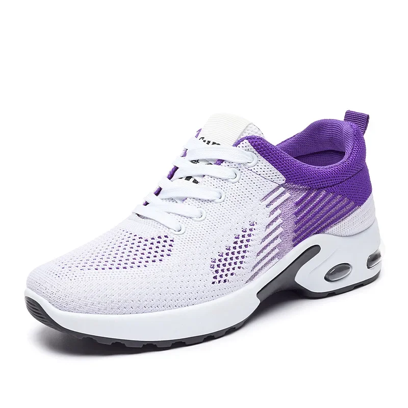 Nuove scarpe da corsa Sneakers traspiranti da donna Estate Mesh leggero Cuscino d'aria Scarpe sportive da donna Scarpe da allenamento stringate per esterni