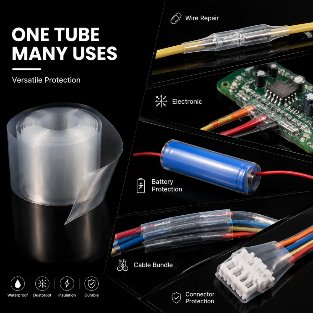 Clear 18650 Lipo Battery PVC Heat Shrink Tube Pack Width 30 -300mm Insulated Film Wrap Lithium Battery Case Shrinkable Sleeve