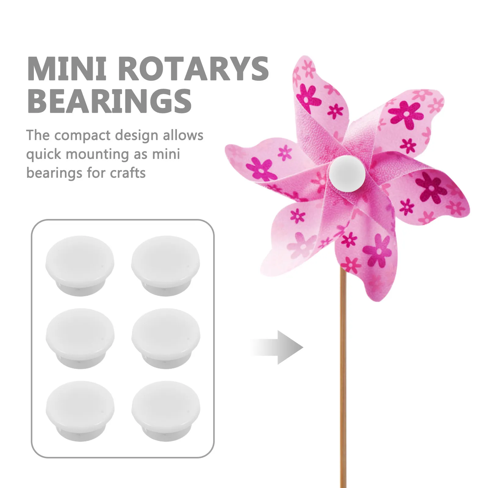 50Pcs Mini Rotating Bearing Base Compact Size 0.51x0.39x0.24 Miniature Bearings for DIY Craft Jewelry Hair Clips Clay Ornaments