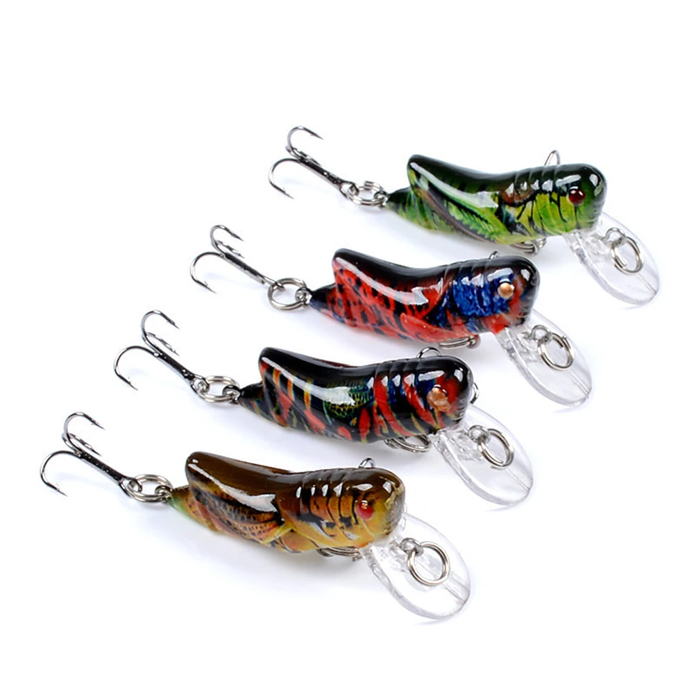 45mm 3.5g Grasshopper insects Fishing Lures Flying Wobbler Lure hard bait Lifelike Artificial baits Bass Swimbait Pesca