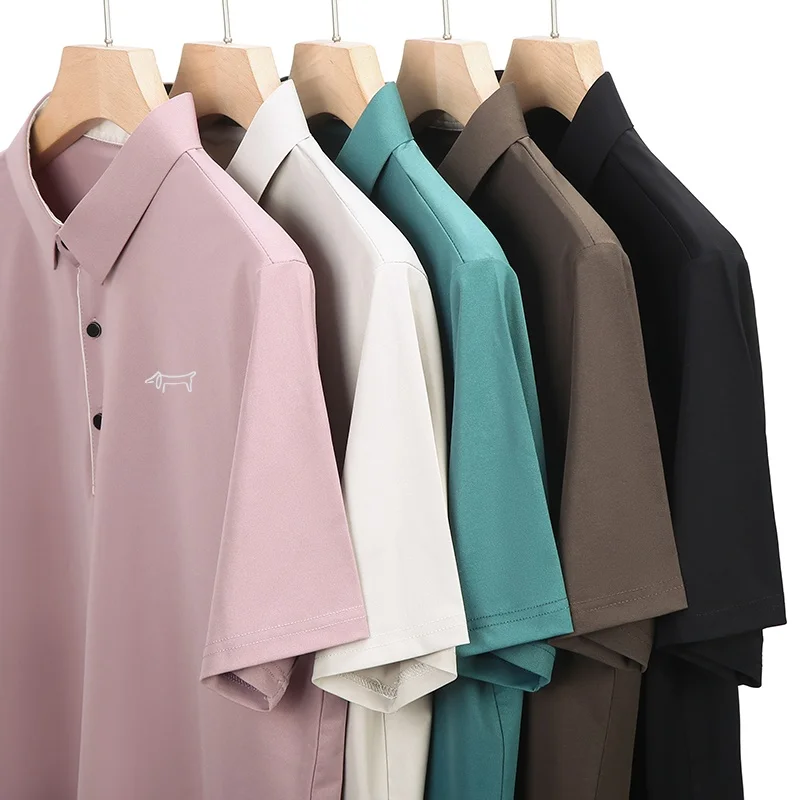 Luxusmarke Herren Bedrucktes Poloshirt Original Einfarbiges Lässiges Kurzarm-T-Shirt mit Kragen Sommer Neuer Trend Business Herrenmode – Detail 1