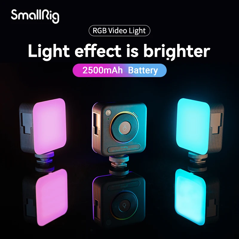 

SmallRig Portable Vibe P108 RGB Video Light Smart Light 130mins long-lasting Pocket Size 108 LED Beads Floodlights 4055