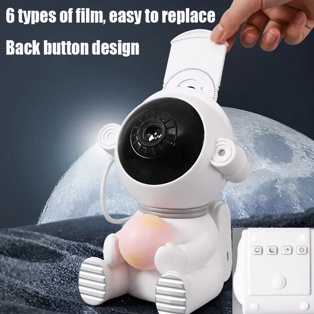 回転するカラフルなLEDランプ,宇宙飛行士,銀河,スタープロジェクター,星空の常夜灯,USB, 6 in 1,新しいコレクション