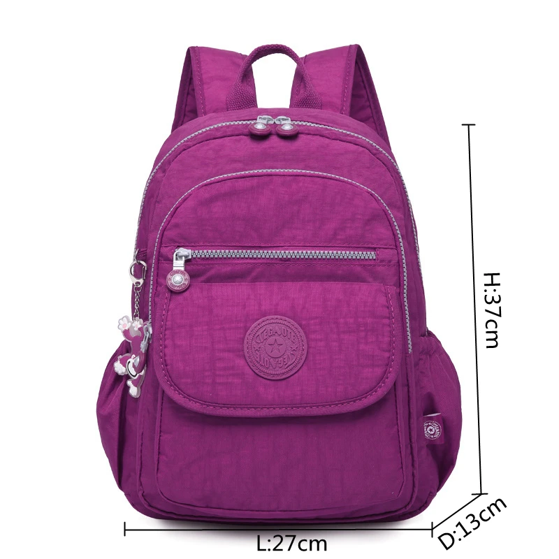 2024 New A4 Large Capacity Women Men Backpack Schoolbag Waterproof Lightweight Travel Bag Blue Green Black Red Purple M1503