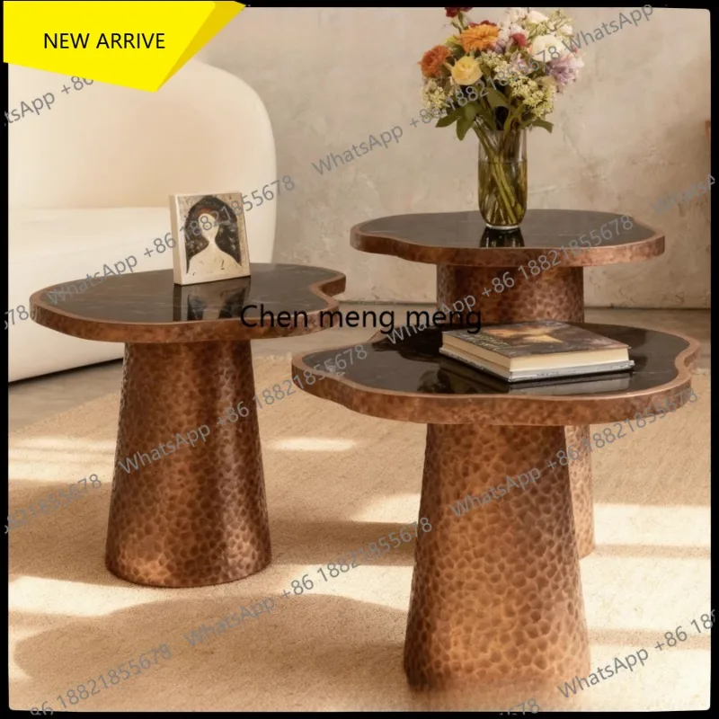 DD182  Vintage, side table, coffee table, balcony table, minimalist, high and low combination