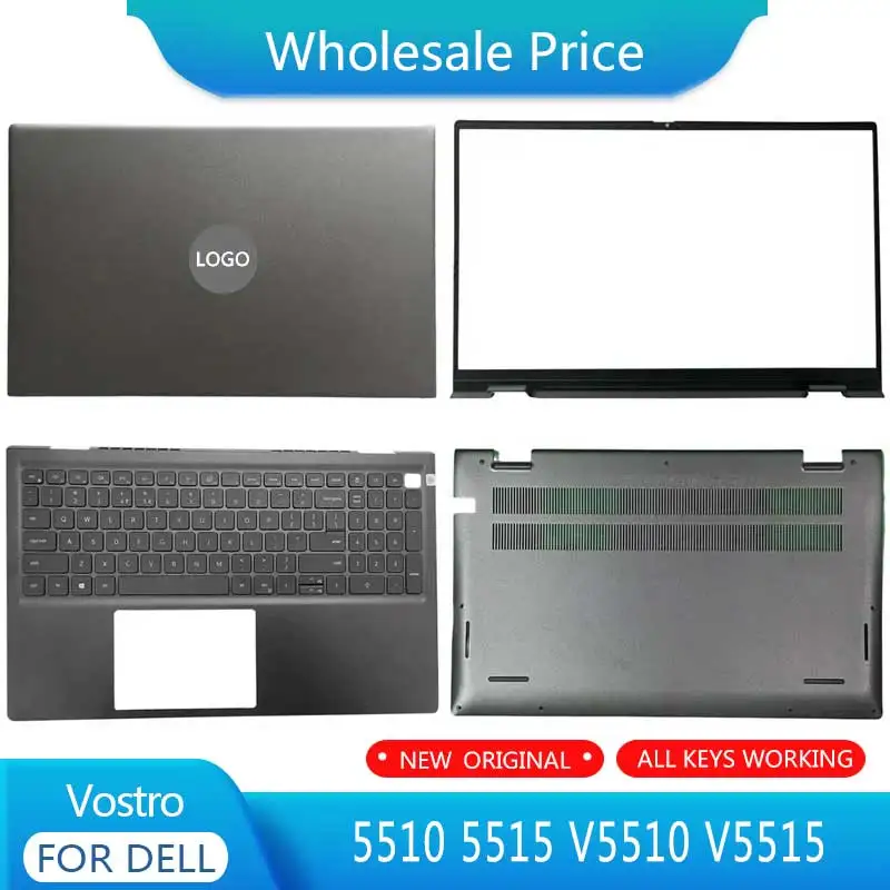 New For Dell Vostro 5510 5515 V5510 V5515 Laptop LCD Back Cover Front Bezel Upper Palmrest Bottom Base Case Keyboard Hinges