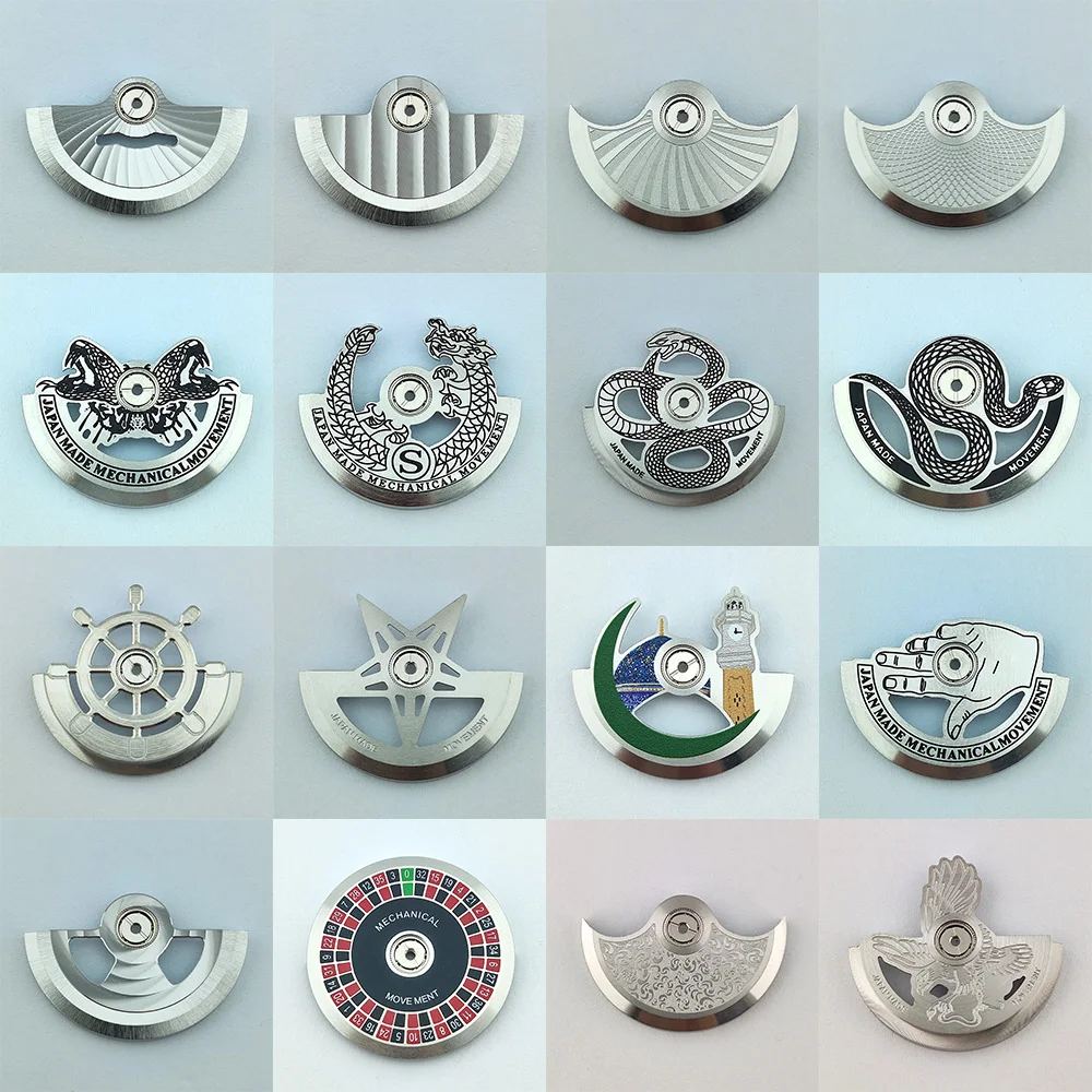 25 Styles Silvery NH35 Oscillating Weight Rotors High Quality Movement Metal Rotor Fits NH35/36/38/39/34/70 Movement Watch Parts