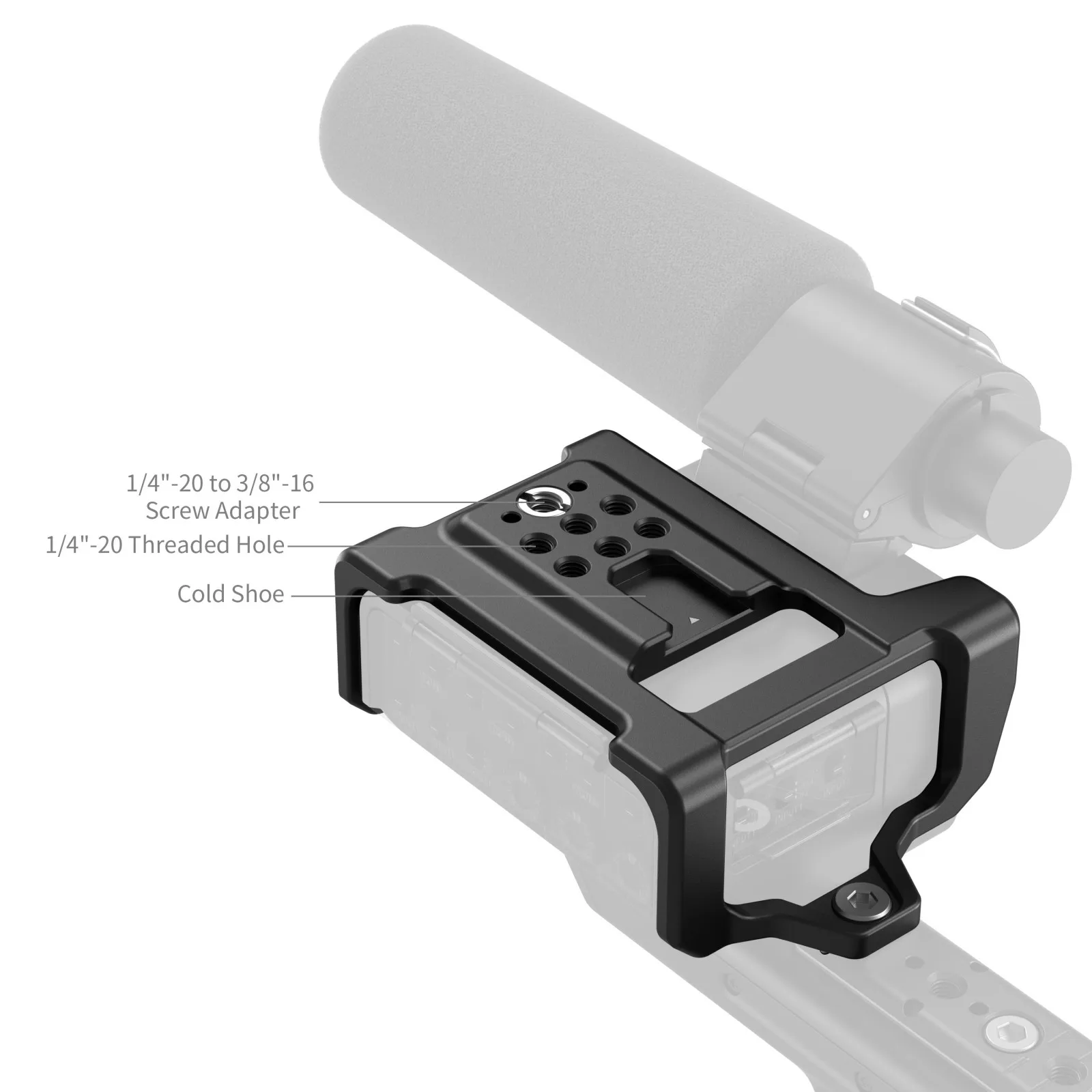 SmallRig Mount Plate for Sony XLR-H2 / H1 with 1/4”-20 Threaded Holes Cold Shoe Mounts for Sony XLR Handle 6925