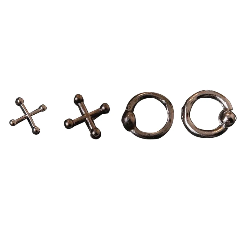 【HBS-7】100pcs Mini Alloy Cross Circle Nail Art Charm 3D Small Chrome Nail Decoration Jewelry Punk Design Nail Accessories