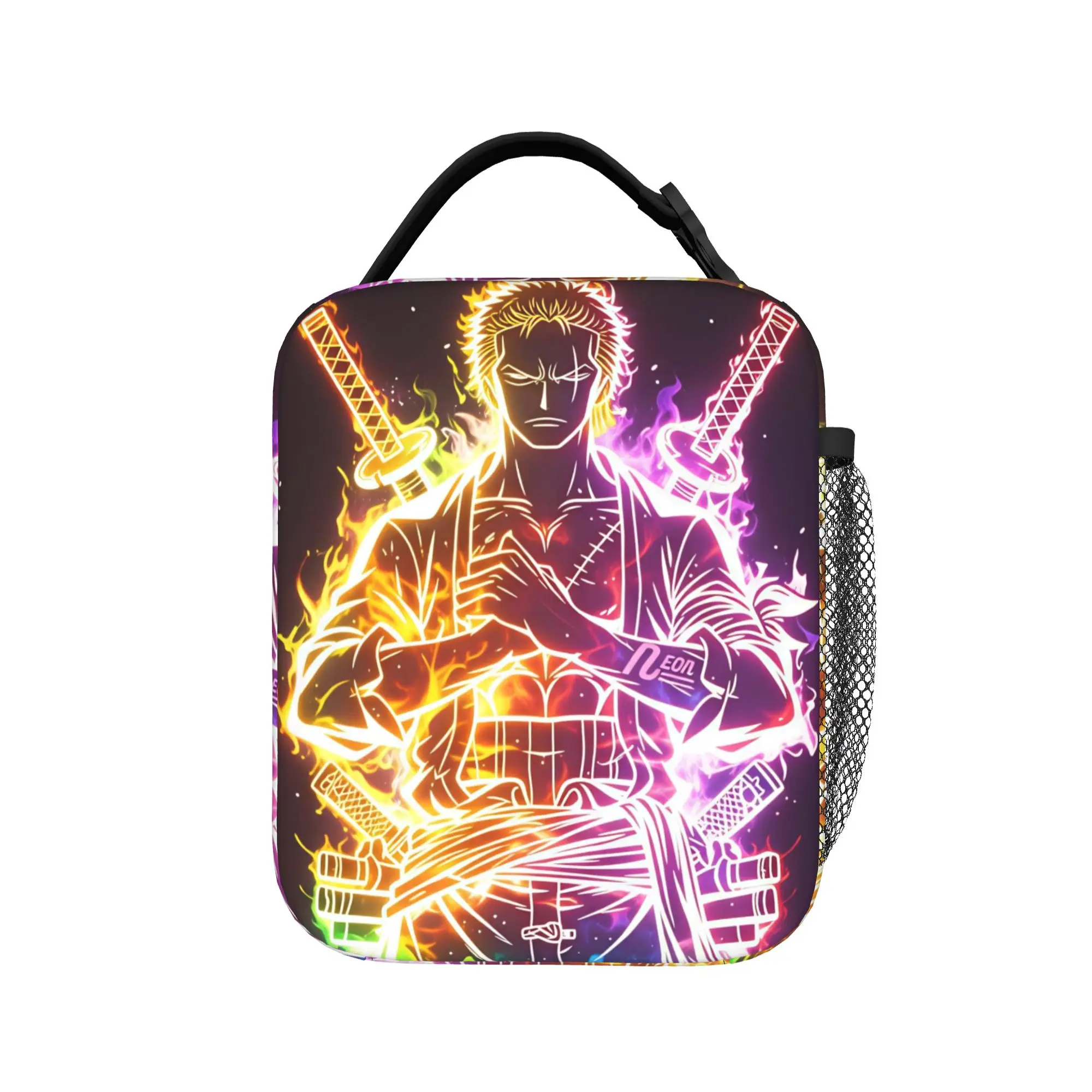 

Zoros Rainbow Neon Sword Art Lunch Bag For Men Graphic Lunch Box Vintage Outdoor Picnic Cooler Bag Portable Waterproof Bags