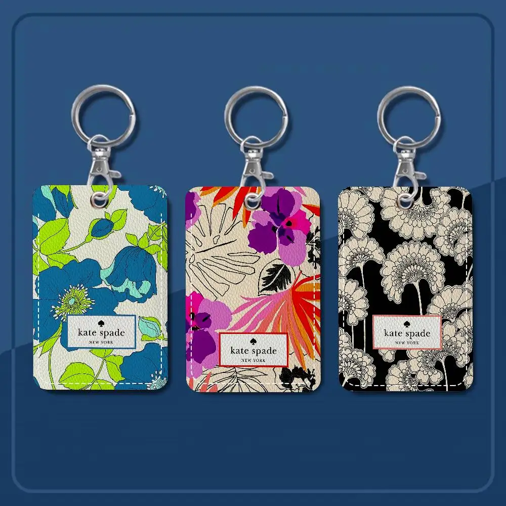 Fashion Brand K-Kate S-Spade Rectangle Keychain Card Holder, Badge Credit Card Holder, Student ID Card Holder, Bus Cards Cover