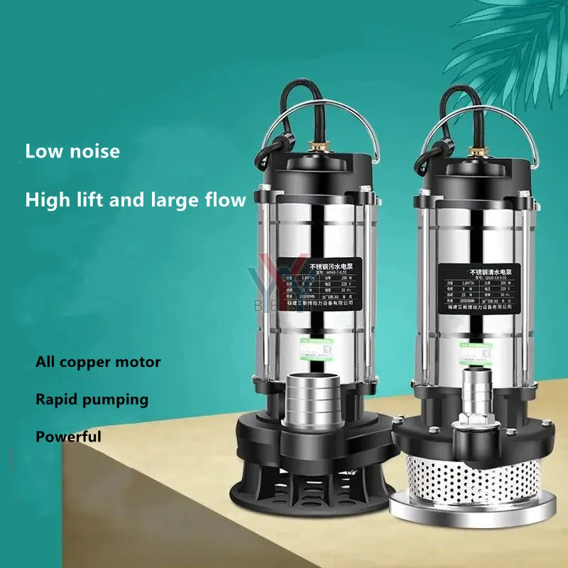 Pompa sommergibile in acciaio inossidabile pompa per irrigazione agricola per uso domestico piccola pompa booster pompa per acque luride per acqua pulita