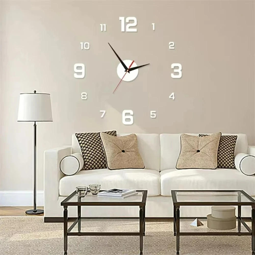 1Pc 3D Wall Clock Mirror Wall Stickers Creative DIY Wall Clocks Modern Design Mute Quartz Needle Watch Home Decor