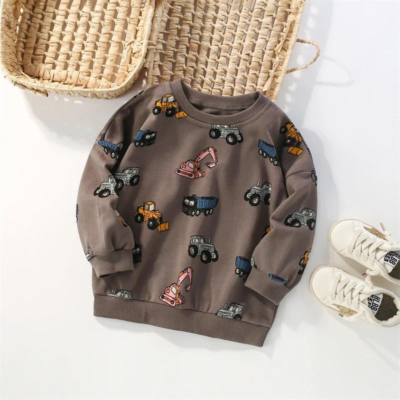 Jumping Meters 2-7T New Arrivals Boys Sweatshirts Clothes Cars Print Cotton Autumn Streetwear Fashion Kids Hooded Sweaters