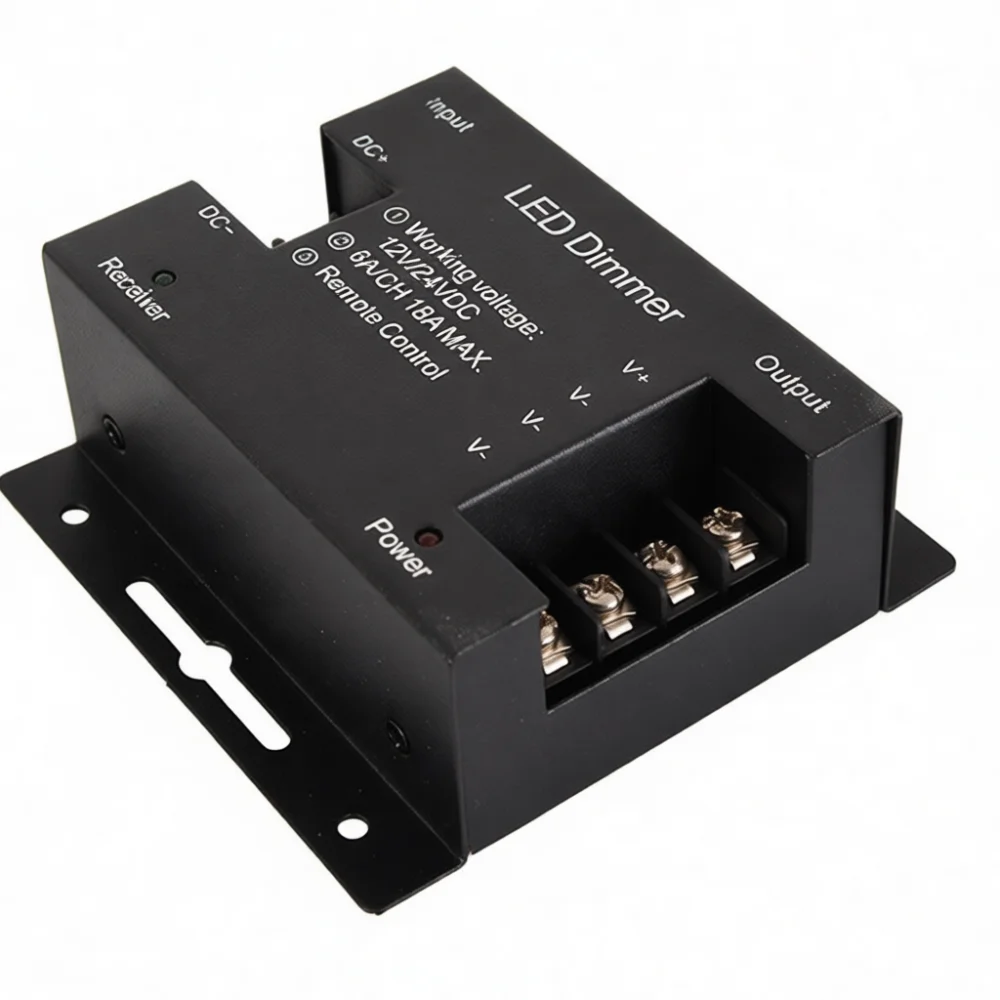Smooth Brightness LED Dimmer Controller 12V 24V Knob Adjustment For Monochrome RGB LED Tape Light Commercial Projects