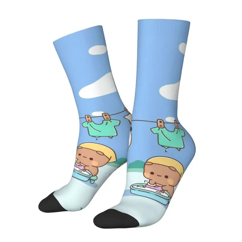 

Пользовательские забавные забавные носки Bubu и Dudu для мужчин и женщин, теплые спортивные баскетбольные носки с 3D принтом