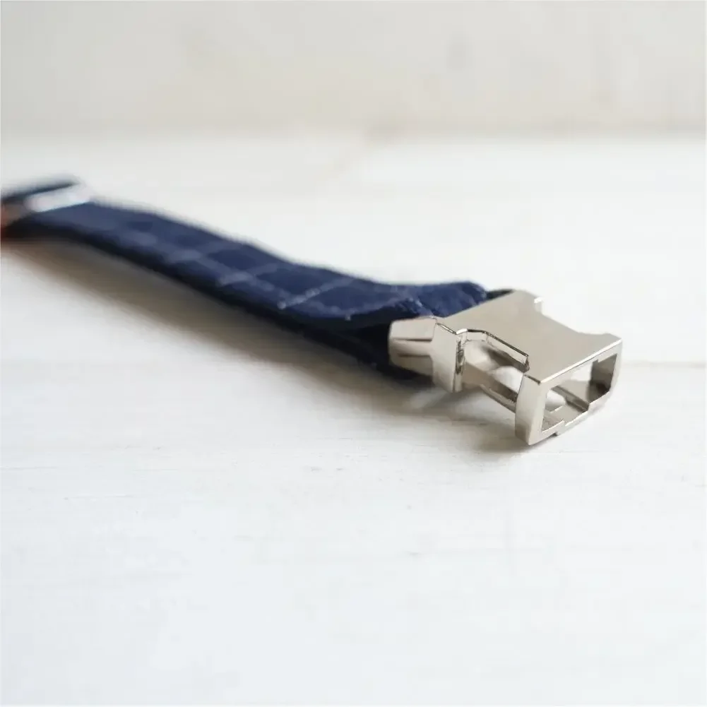 Personalized Cat Collar, Customized ID Name Contacts Metal Buckle, Adjustable Blue Suit Plaid Cat Collars with Bell