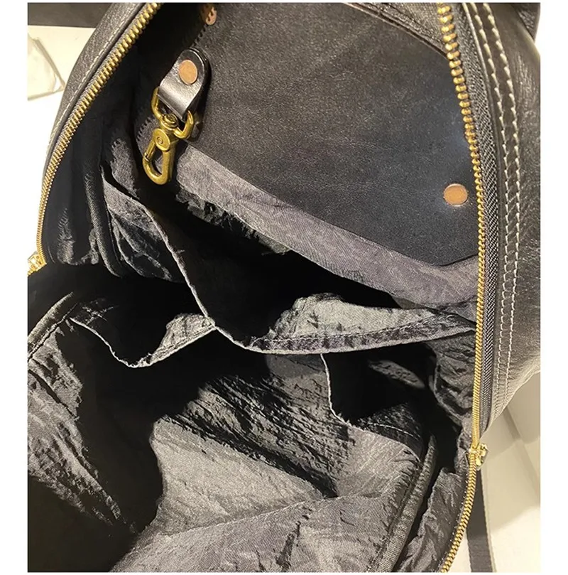 Simple vintage luxury genuine leather men\'s backpacks organizer designer outdoor casual travel real cowhide women\'s schoolbag