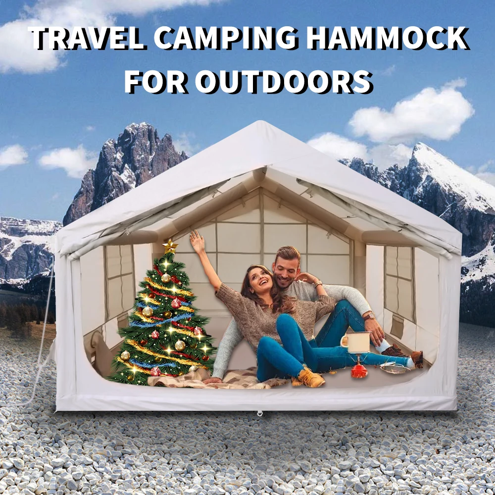 Inflatable Camping Tent, 420D Oxford Cloth 250 x 300 x 210 cm, 4 Season Glamping House