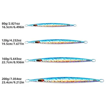 1個金屬海釣鐵板路亞餌 200克 160克 100克 80克 雙向快速下沉金屬鐵板路亞餌 6 最佳銷售 200克魚鉤 - №3