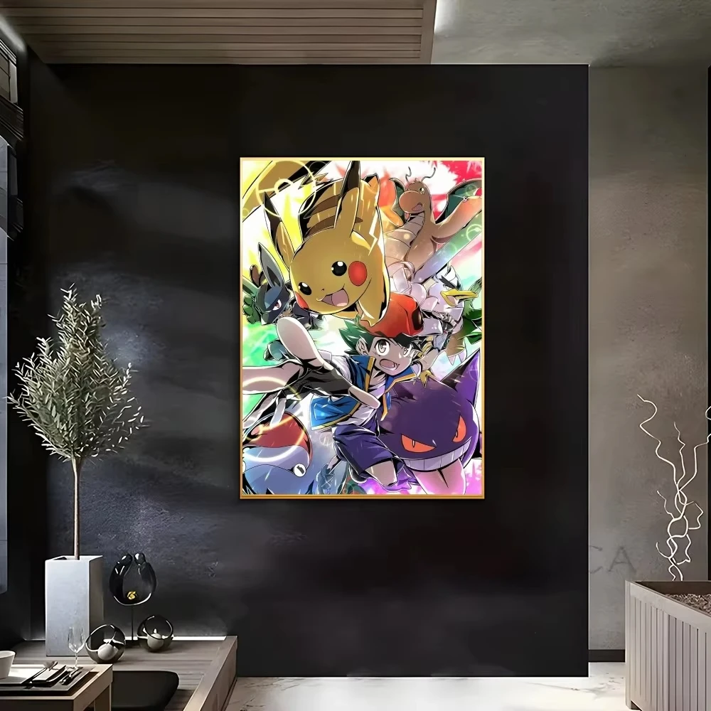 مينيسو بوكيمون سلسلة لطيف ملصق لزجة جدار الفن الطباعة مقاوم للماء غرفة المعيشة المنزلي غرفة نوم بار ديكور جمالي