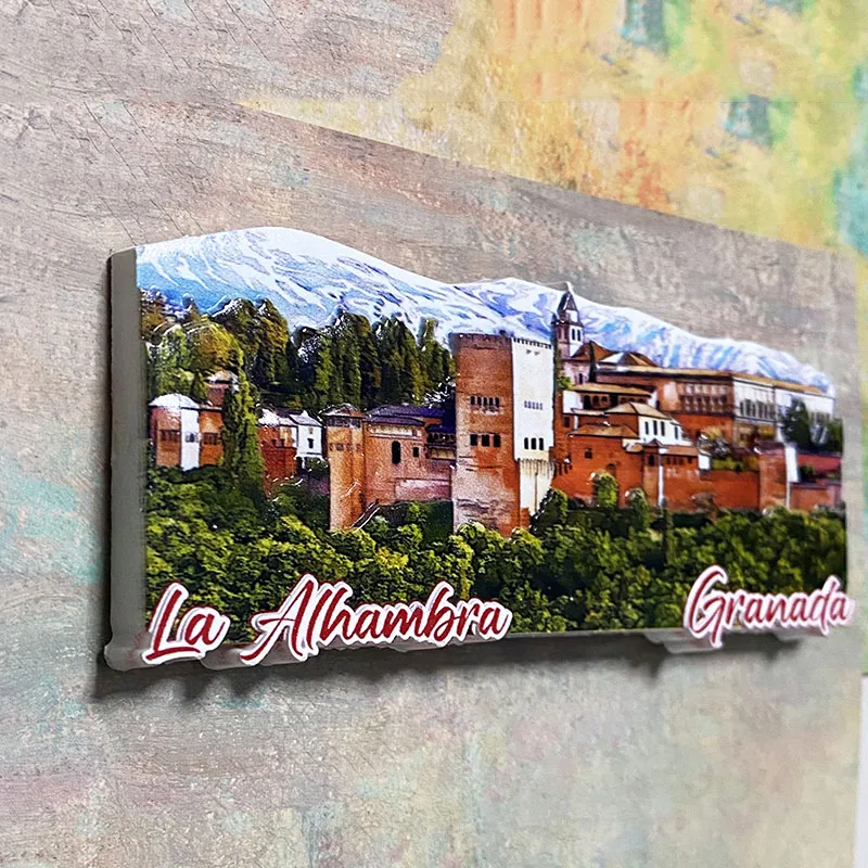 Granada 3D refrigerator magnets Travel souvenirs Refrigerator magnets Decoration supplies Collection Arts and crafts gifts