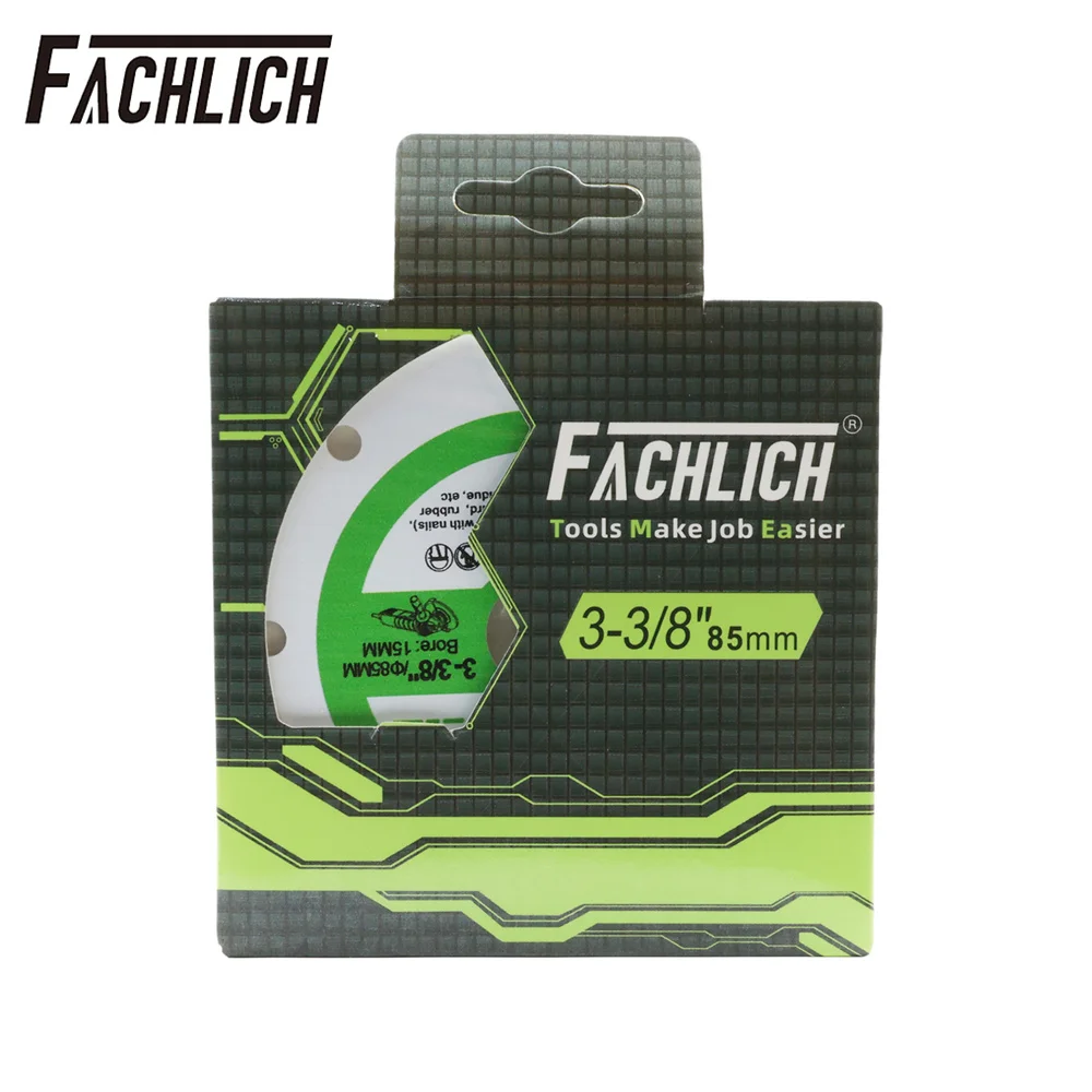 FACHLICH 3 buah 85mm Set cakram kayu pemotong berlian pisau gergaji bundar plastik pelat potong Karet pipa PVC Arbor15-10mm pemotong kering