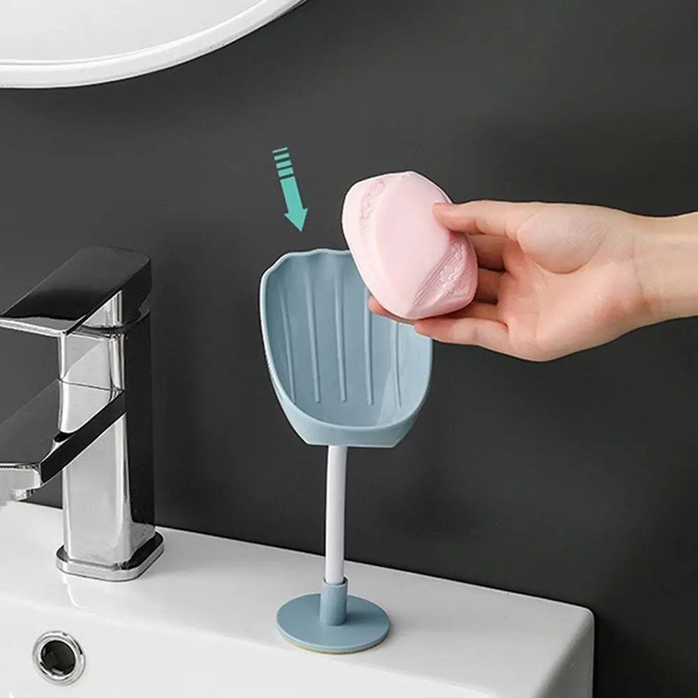 Soap Container Box Plastic Drain Soap Holder Bendable Wall-Mounted Soap Dish Practical Kitchen Bathroom Accessories Hardware