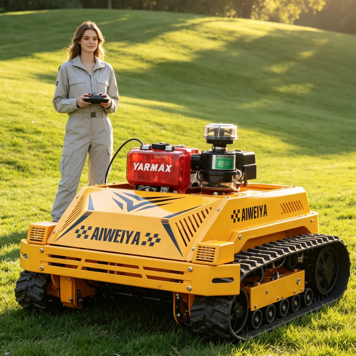 Customized Lawn Mower Robot Petrol Remote Control Flail Mower Crawler Robotic Lawn Mower For Complex Slope Environment