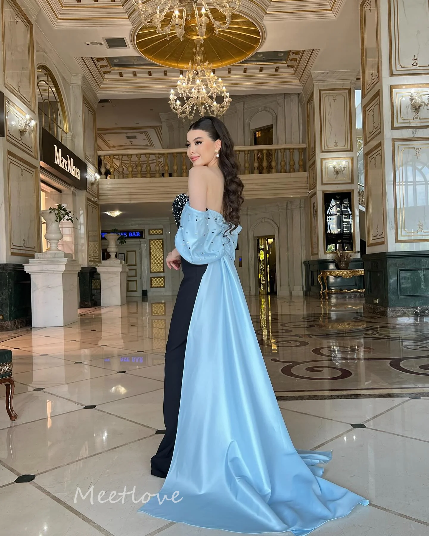 Meetlove-vestidos De graduación sin tirantes, cola De barrido con cuentas, Espalda descubierta, vestidos De noche formales personalizables para ocasiones, batas De Arabia 2024